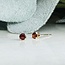 Red Garnet Earrings-3mm Faceted Studs - Prong Claw Set Sterling Silver Gemstone Jewelry