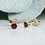 Red Garnet Earrings-3mm Faceted Studs - Prong Claw Set Sterling Silver Gemstone Jewelry
