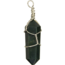 Bloodstone Blood Stone (Seftonite Heliotrope) Pendants - Wire Wrapped Faceted Points - Silver Plated