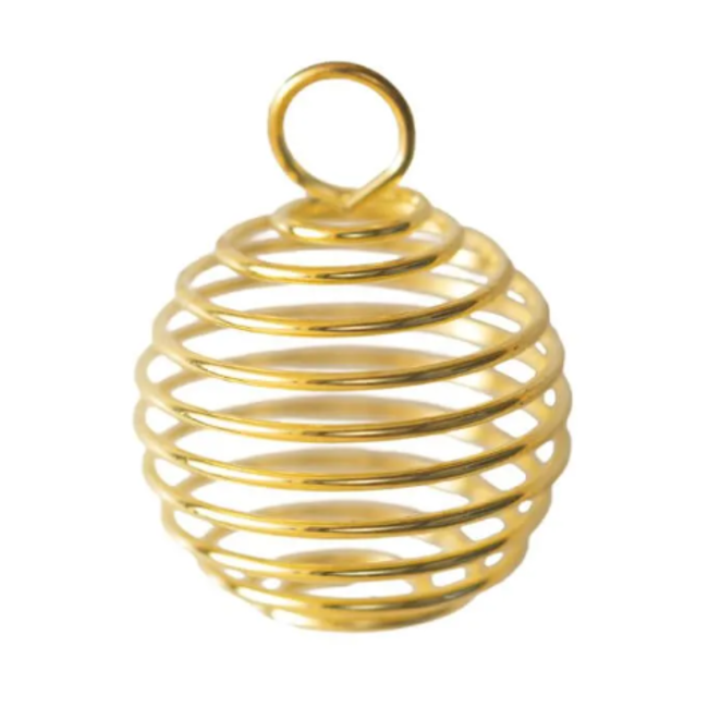 Gold Crystal Spiral Cage Pendant Crystal Holder - Small (Gold Plated)