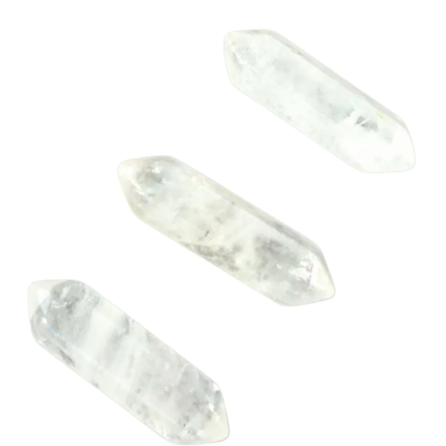 Clear (Crystal) Quartz Double Terminated DT Point - Small Faceted Massage Wand 1.5"