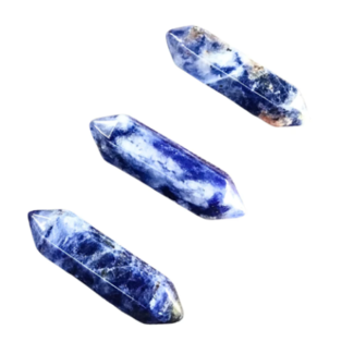 Sodalite Double Terminated DT Points - Mini Faceted Massage Wand 1.5"