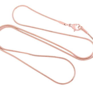 Snake Chain Necklace - Rose Gold 18"