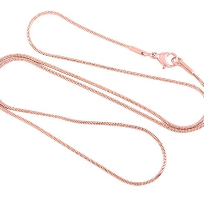 Snake Chain Necklace - Rose Gold 18"