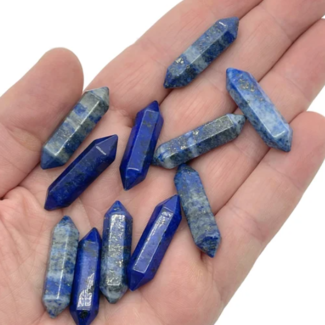 Lapis Lazuli Double Terminated DT Point - Small Faceted Massage Wand 1.5"