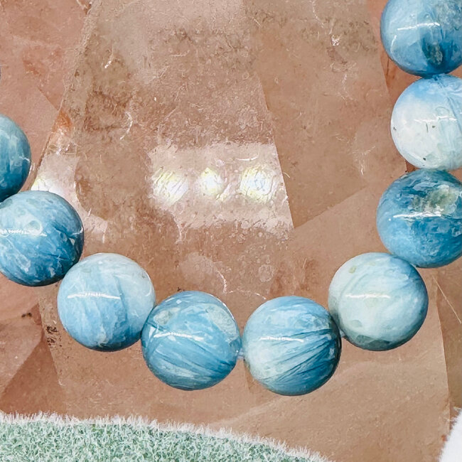 Blue Ice (Glacierite Nakaurite) Bracelets - 9-10mm