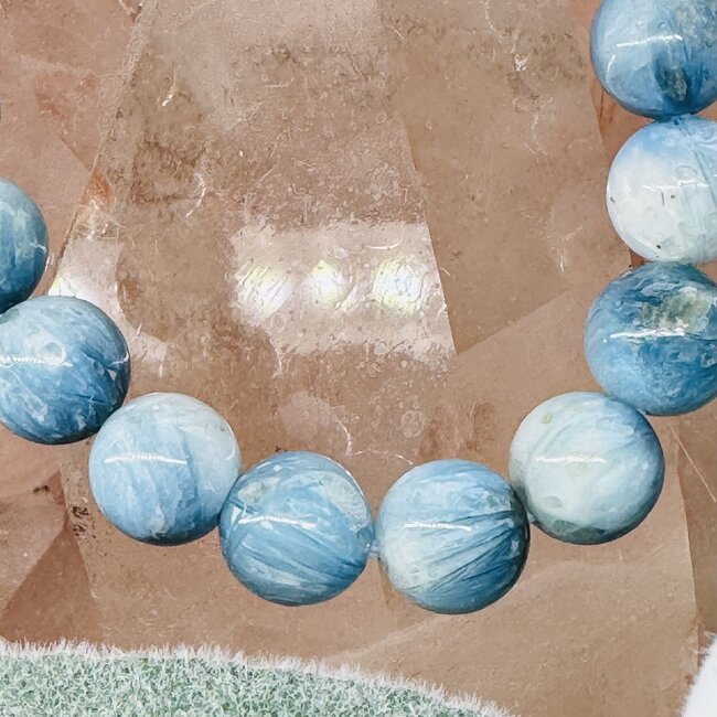 Blue Ice (Glacierite Nakaurite) Bracelets - 9-10mm