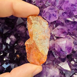 Orange Tangerine Aura Clear Quartz - Medium Rough Raw