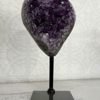 Amethyst Druzy on Black Stand Pin - #2 9" Rough Raw Natural Specimen