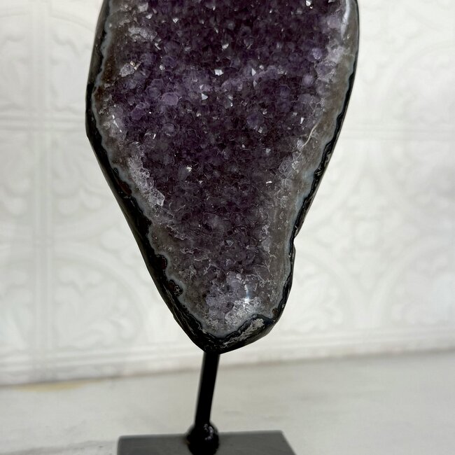 Amethyst Druzy on Black Stand Pin - #1 8.5" Rough Raw Natural Specimen