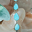 Amazonite Bracelet - Teardrop Pear Bezel Set - Toggle Clasp Sterling Silver