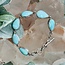 Amazonite Bracelet - Teardrop Pear Bezel Set - Toggle Clasp Sterling Silver