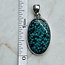 Natural Turquoise Pendant - Oval Bezel Set Sterling Silver