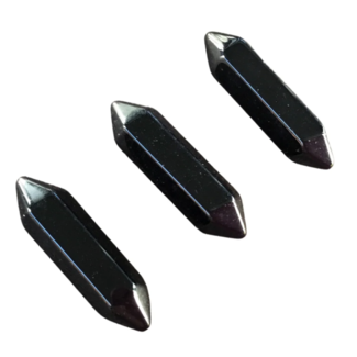 Black Obsidian Double Terminated DT Points - Small Faceted Massage Wand 1.5"