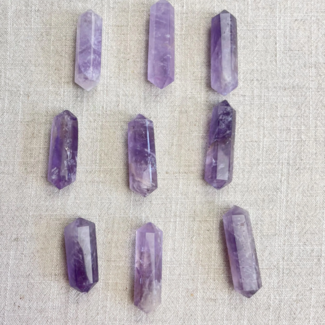 Amethyst Double Terminated DT Points - Small Faceted Massage Wand 2"