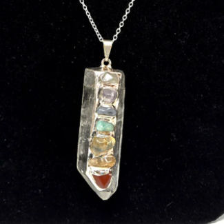 Clear (Crystal) Quartz Chakra Pendants - 1"-2" Silver Plated Cap