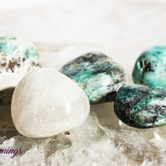 Clear (Crystal) Quartz & Chrysocolla - Tumbled Extra Large (XL)