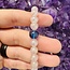 Aura Rose Quartz w/AAA Grade Blue Sapphire Bead Bracelets - 8mm