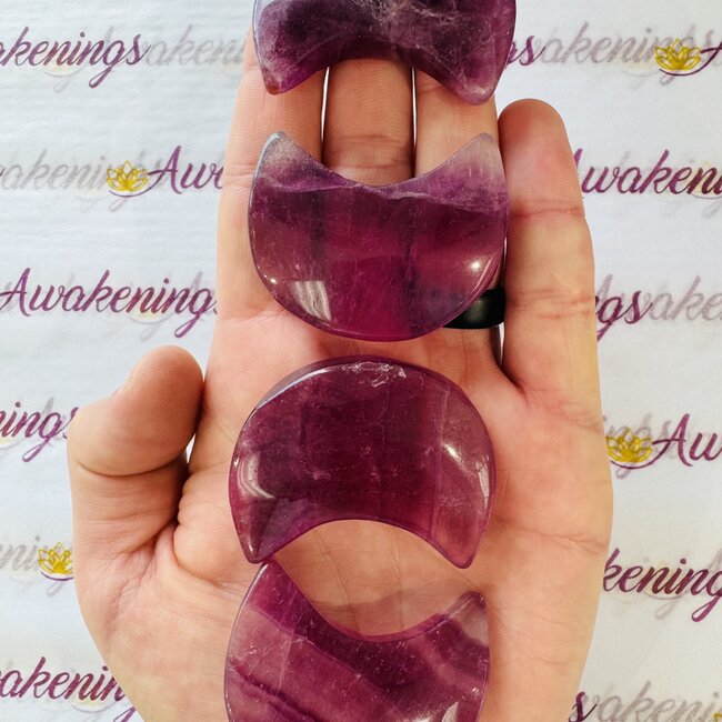 Purple Fluorite Moons - Large (2")