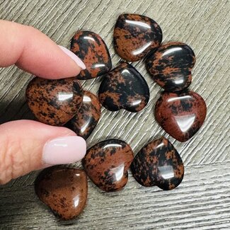 Mahogany Obsidian Hearts -  Mini