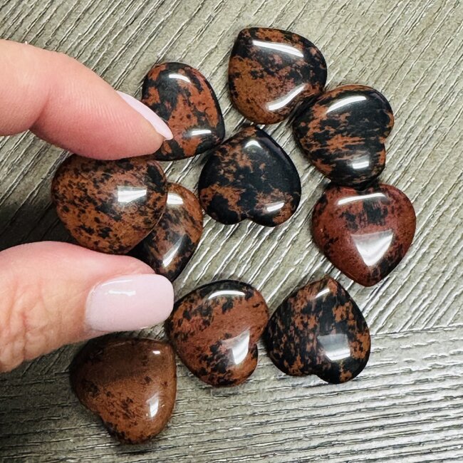 Mahogany Obsidian Hearts -  Mini