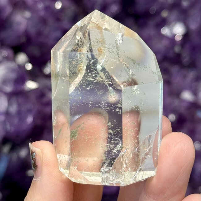 Garden (Landscape Ghost Phantom) Quartz Lodolite Tower Point Generator - Large 2-3" Specimen