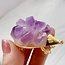 Amethyst Cluster on Gold (Plated) Hedgehog