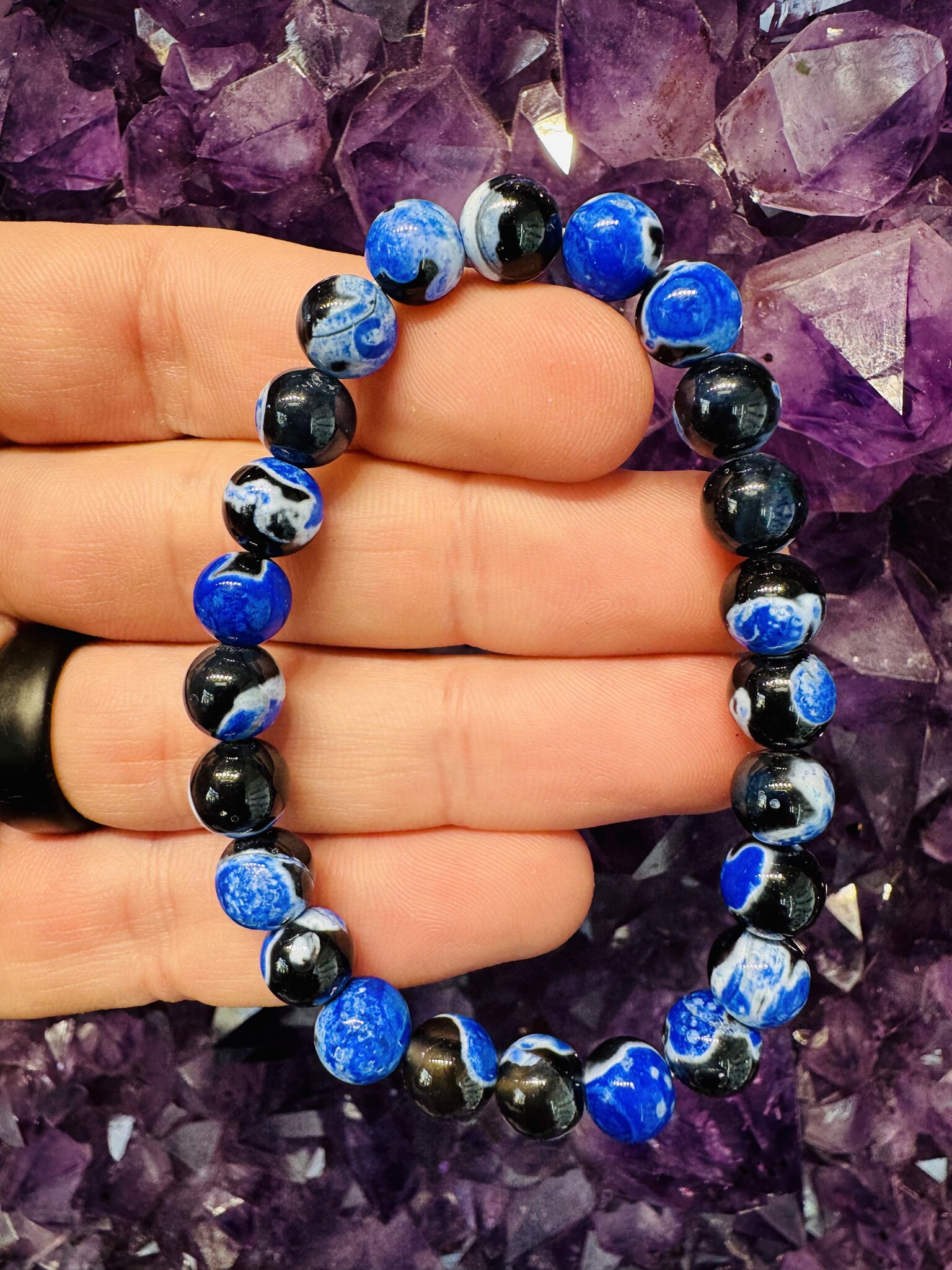 Blue Orca Agate Bracelets - 8mm - Awakenings