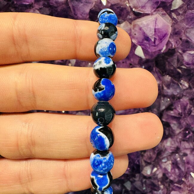 Blue Orca Agate Bracelets - 8mm
