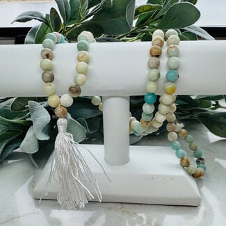 Mixed Assorted Amazonite Japa Malas - Japamalas Prayer Meditation Mantra Counting Beads Necklace - 8mm