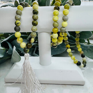 Green Serpentine Japa Malas - Japamalas Prayer Meditation Mantra Counting Beads Necklace - 8mm Green Serpentine Japa Malas - Japamalas Prayer Meditation Mantra Counting Beads Necklace - 8mm