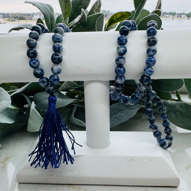 Sodalite Japa Malas - Japamalas Prayer Meditation Mantra Counting Beads Necklace - 8mm