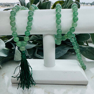 Green Aventurine Japa Malas -  Japamalas Prayer Meditation Mantra Counting Beads Necklace - 8mm Green Aventurine Japa Malas -  Japamalas Prayer Meditation Mantra Counting Beads Necklace - 8mm