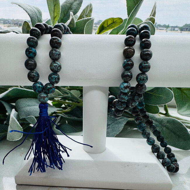 Shattuckite Japa Malas - Japamalas Prayer Meditation Mantra Counting Beads Necklace - 8mm