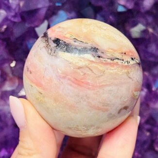 Peruvian Pink Opal Sphere Orb - 50mm Peruvian Pink Opal Sphere Orb - 50mm