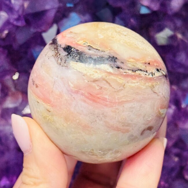 Peruvian Pink Opal Sphere Orb - 50mm