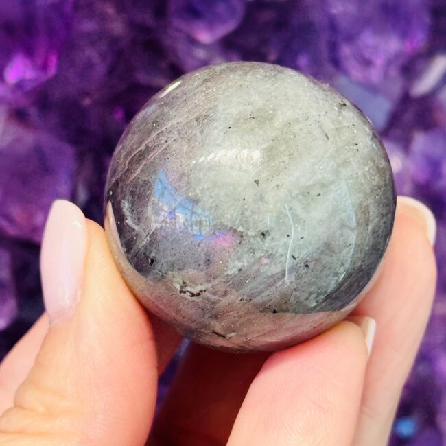 Purple Labradorite Sphere Orb - 35mm