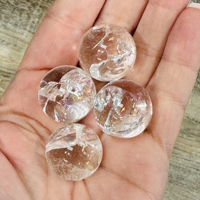 Clear Quartz Sphere Orb (Rainbow Inclusions) Small - 10 - 20mm