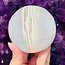 Selenite (Satin Spar Gypsum) Sphere Orb - 75mm Large with Stand
