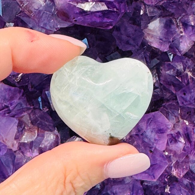 Green Fluorite Hearts - Medium 1"