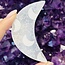 Selenite (Satin Spar Gypsum) Charging Disks Plates Station - 3" Crescent Moon Etched Moons Small