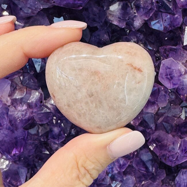 Strawberry Quartz (Red Guava) Puffy Hearts - Medium