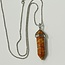 Unakite Jasper Necklaces - Point on Bead Chain 18" Silver Plated
