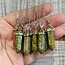 Unakite Jasper Necklaces - Point on Bead Chain 18" Silver Plated