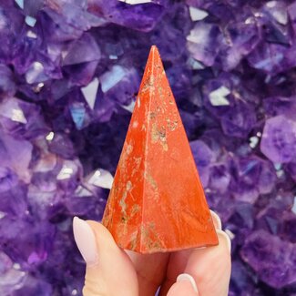 Brecciated Red Jasper Narrow High Pyramid- (2" Tall)