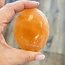 Orange Selenite (Satin Spar Gypsum) Palm Pillow Pocket Stone - Satin Spar Gypsum