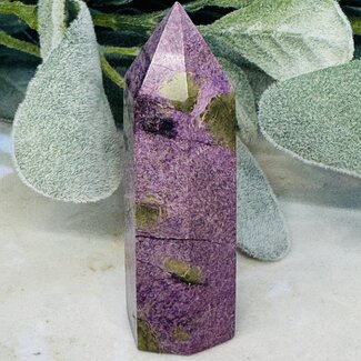 Atlantisite, Stichtite in Serpentine Tower Point Generator - Medium (3 - 4")