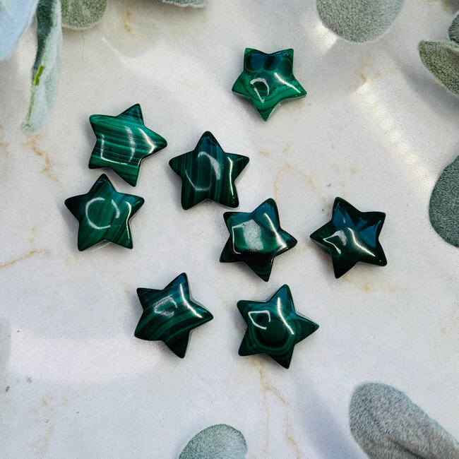 Malachite Stars - Small 1" Carvings