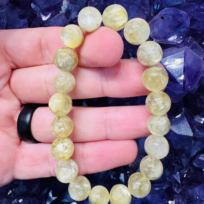 Lemon Lepidolite Bracelets - 10mm