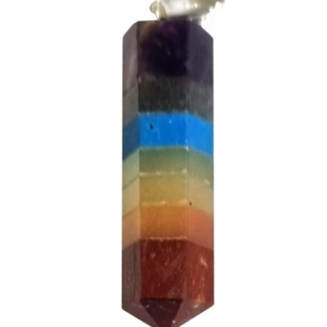 Chakra Pendants - Faceted Points 1" Layered Silver Plated